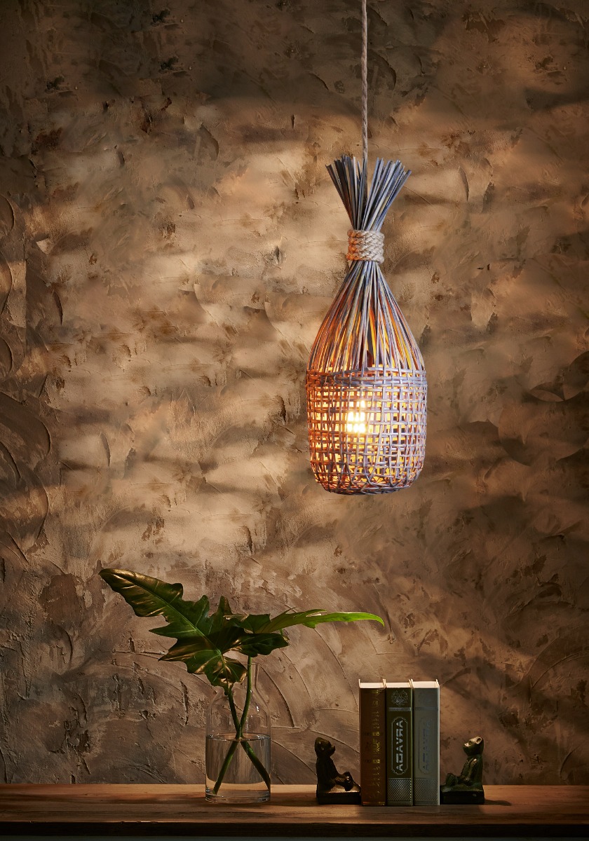 Product photograph of Bamboo Grey Pendant Light from The Garden Furniture Centre Ltd