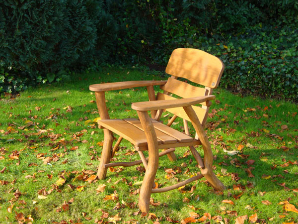 Product photograph of Oak Garden Armchair from The Garden Furniture Centre Ltd