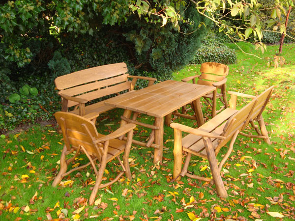 Product photograph of Oak Garden Dining Set Medium from The Garden Furniture Centre Ltd