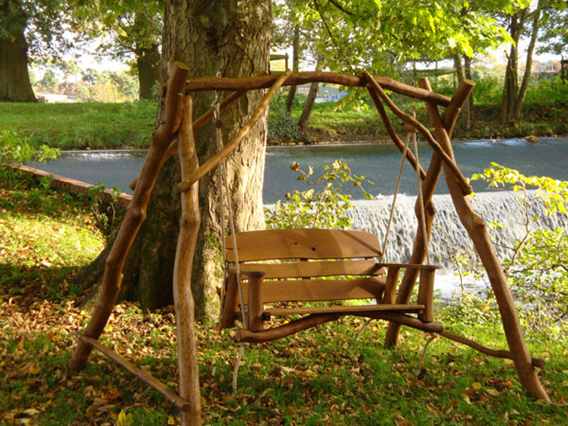 Product photograph of Oak Swing Seat 2 from The Garden Furniture Centre Ltd