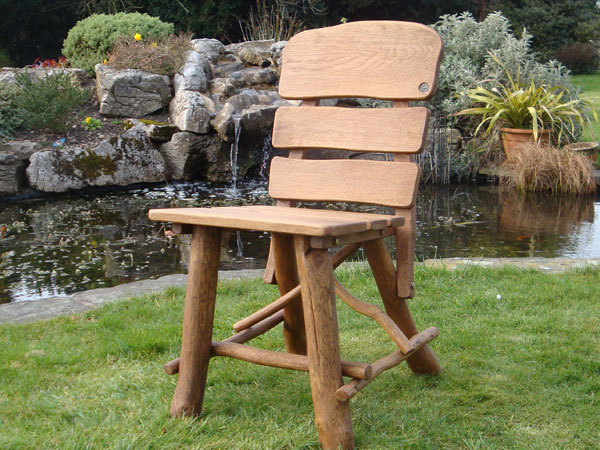 Product photograph of Oak Garden Chair from The Garden Furniture Centre Ltd