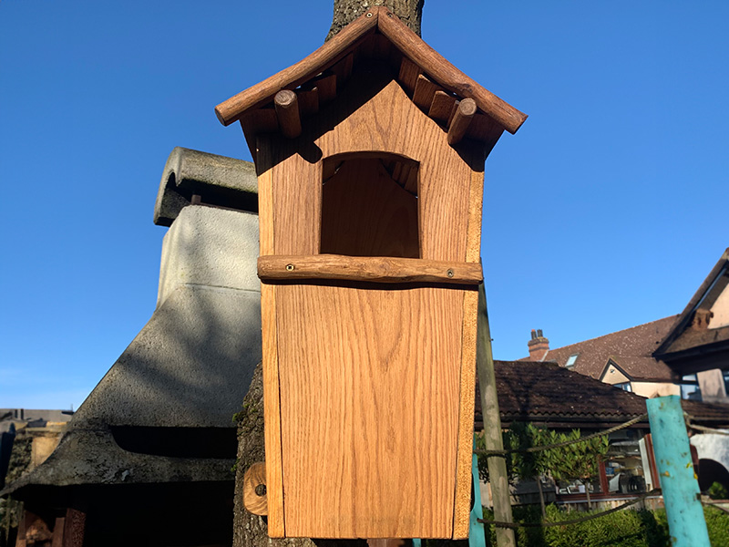 Product photograph of Rustic Oak Owl Box from The Garden Furniture Centre Ltd