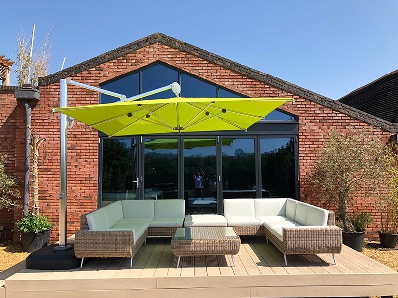 Product photograph of Peninsula Cantilever 3x3m Parasol Ex Display from The Garden Furniture Centre Ltd