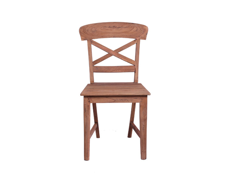 Product photograph of Reclaimed Teak Cross Chair from The Garden Furniture Centre Ltd