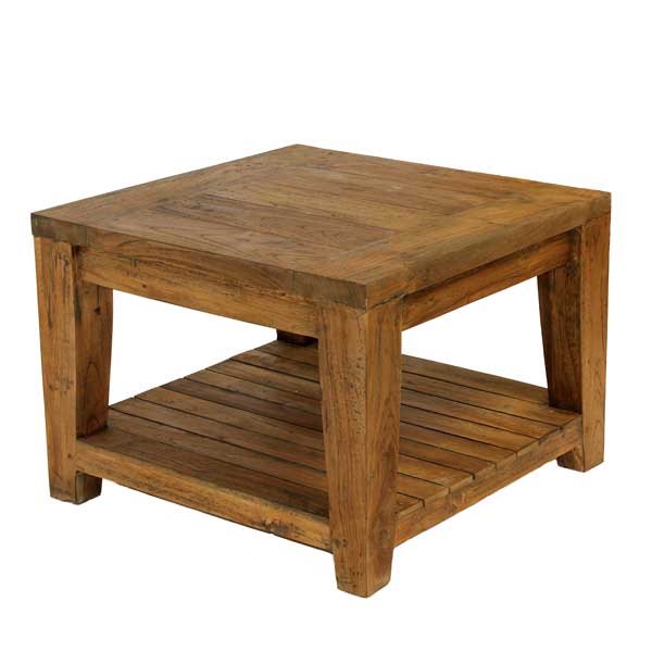 Product photograph of York Reclaimed Teak Side Table from The Garden Furniture Centre Ltd