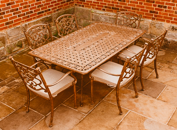Product photograph of Casino 6 Seater Medium Rectangle Table And Chairs Set from The Garden Furniture Centre Ltd