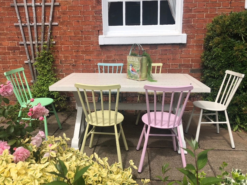 Product photograph of Retro 6 Chair Dining Set from The Garden Furniture Centre Ltd