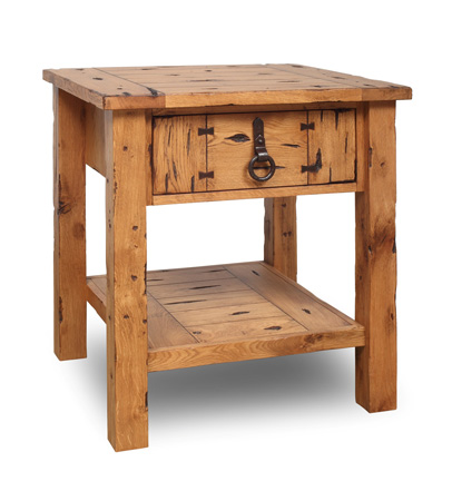 Product photograph of Rustic Oak Bedside Table from The Garden Furniture Centre Ltd