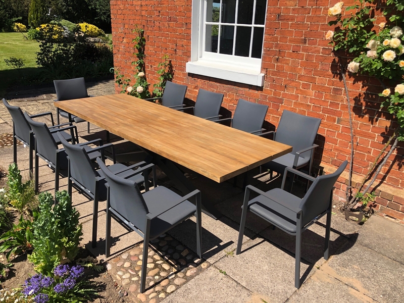Product photograph of Timor Sense 10 Chair Dining Set Life Range Fsc Certified Pre Order from The Garden Furniture Centre Ltd