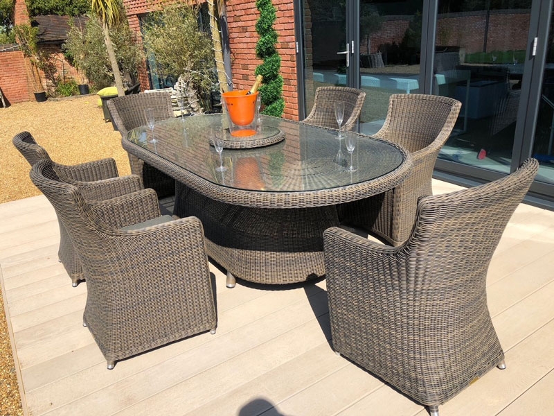 Product photograph of Seville 6 Chair Dining Set from The Garden Furniture Centre Ltd