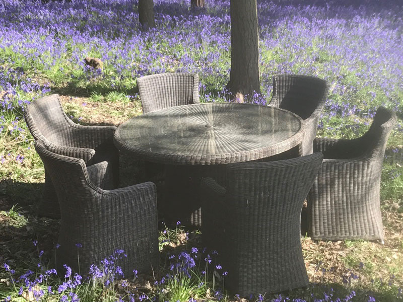 Product photograph of Seville 6 Chair Round Dining Set from The Garden Furniture Centre Ltd