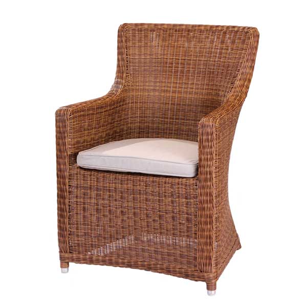 Product photograph of Seville Armchair Natural Rattan Weave from The Garden Furniture Centre Ltd