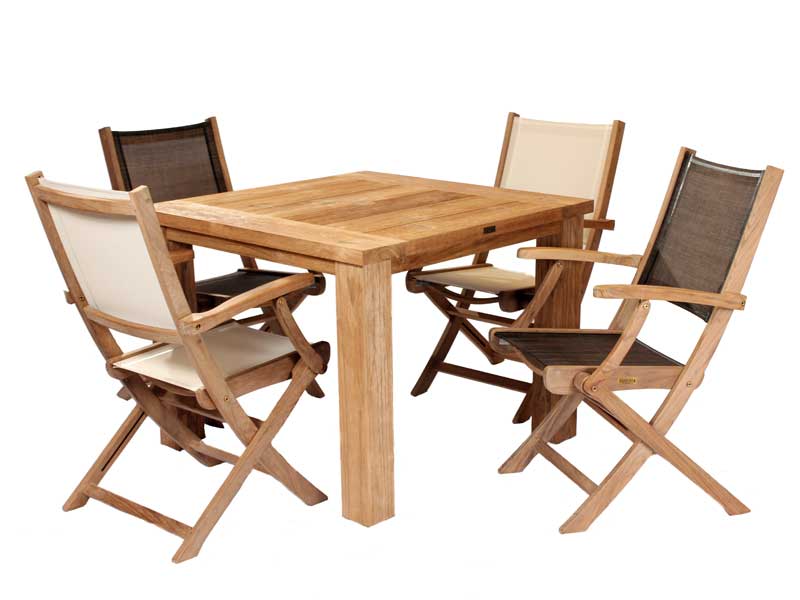 Product photograph of Regent 1m Table 4 Folding Chairs Fsc Certified from The Garden Furniture Centre Ltd