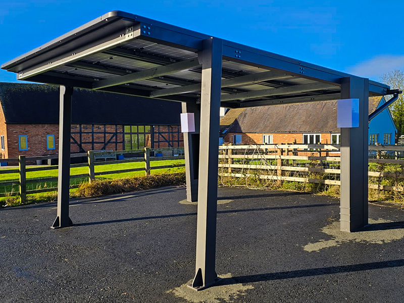 Product photograph of Single Solar Car Port Ex-display from The Garden Furniture Centre Ltd