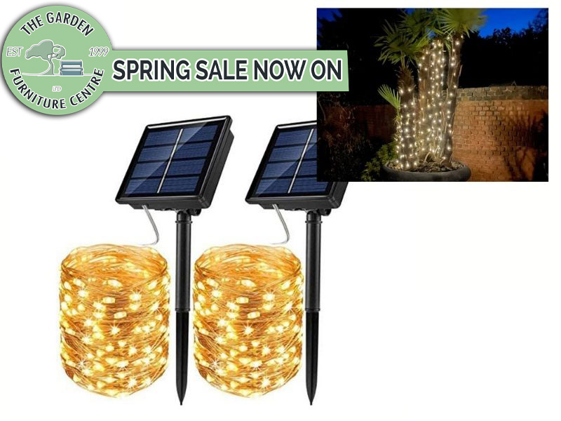 Product photograph of Solar Led Wire Fairy Lights from The Garden Furniture Centre Ltd