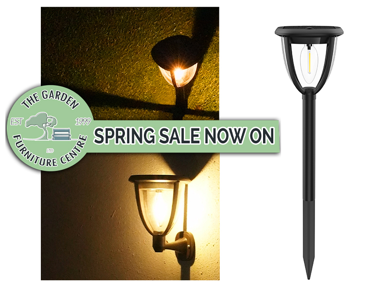 Product photograph of 3 In 1 Solar Garden Stake Wall Light from The Garden Furniture Centre Ltd