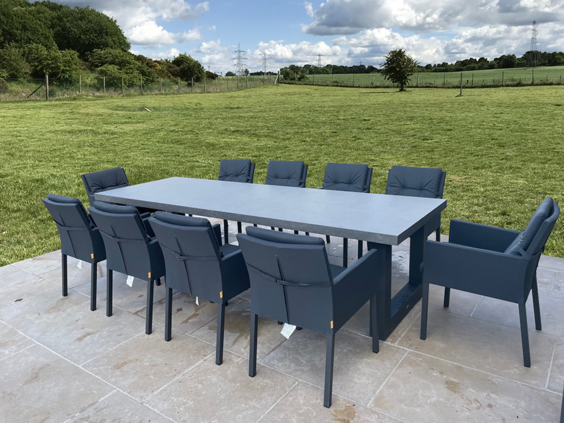 Product photograph of Stelvio 3m 10 Chair Dining Set Life Range from The Garden Furniture Centre Ltd
