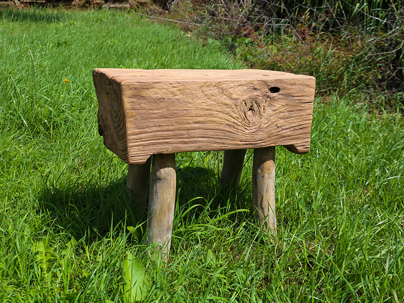 Product photograph of Traditional Rice Pounder Stool Teak from The Garden Furniture Centre Ltd