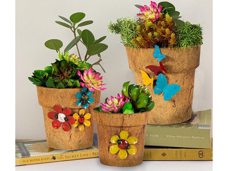 Product photograph of Cocopots Summer Of Love Set Of Three from The Garden Furniture Centre Ltd