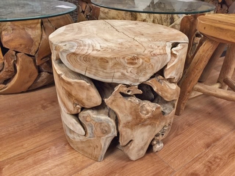 Product photograph of Reclaimed Teak Root Round Coffee Table from The Garden Furniture Centre Ltd