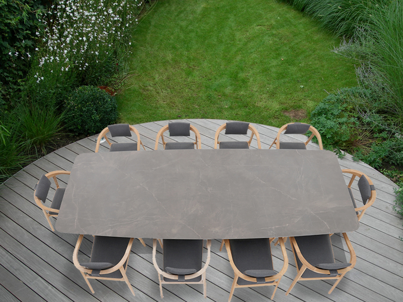 Product photograph of Mustique 10 Chair Dining Set Fsc Certified Ex Display from The Garden Furniture Centre Ltd