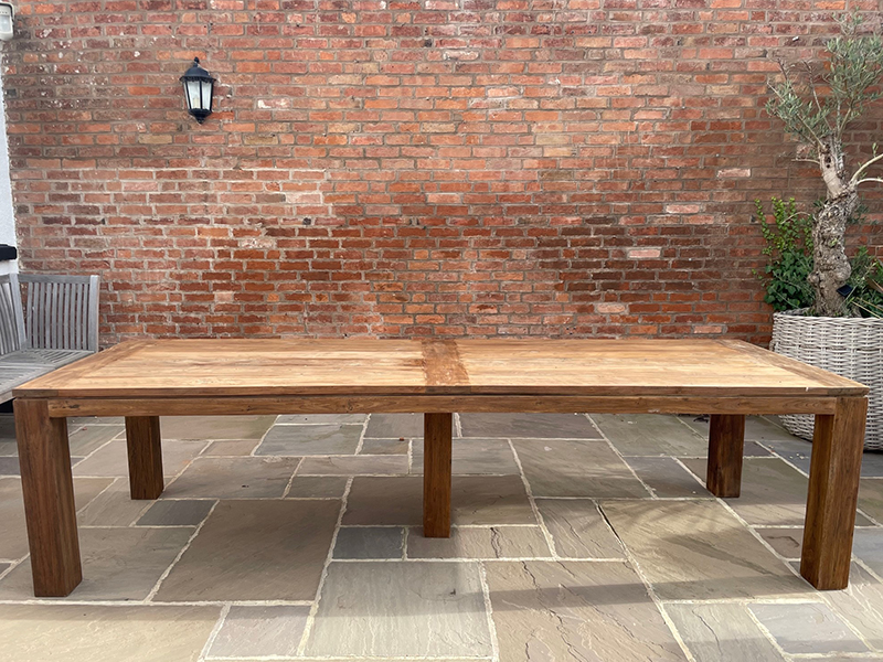 Product photograph of Thornbury 3m Reclaimed Teak Table from The Garden Furniture Centre Ltd