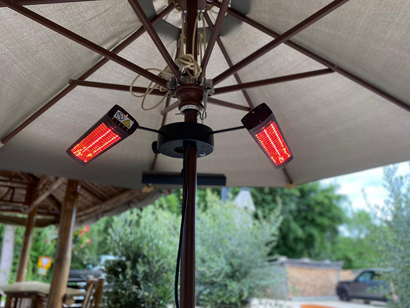 Product photograph of 3kw Tri Parasol Heater With Remote June Offers from The Garden Furniture Centre Ltd