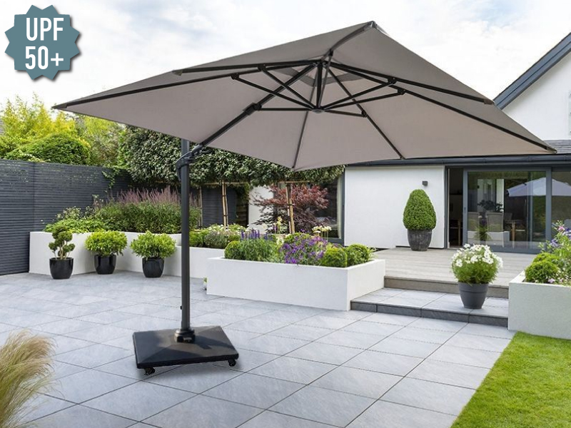 Product photograph of Royce Executive 3m Sq Cantilever Parasol from The Garden Furniture Centre Ltd