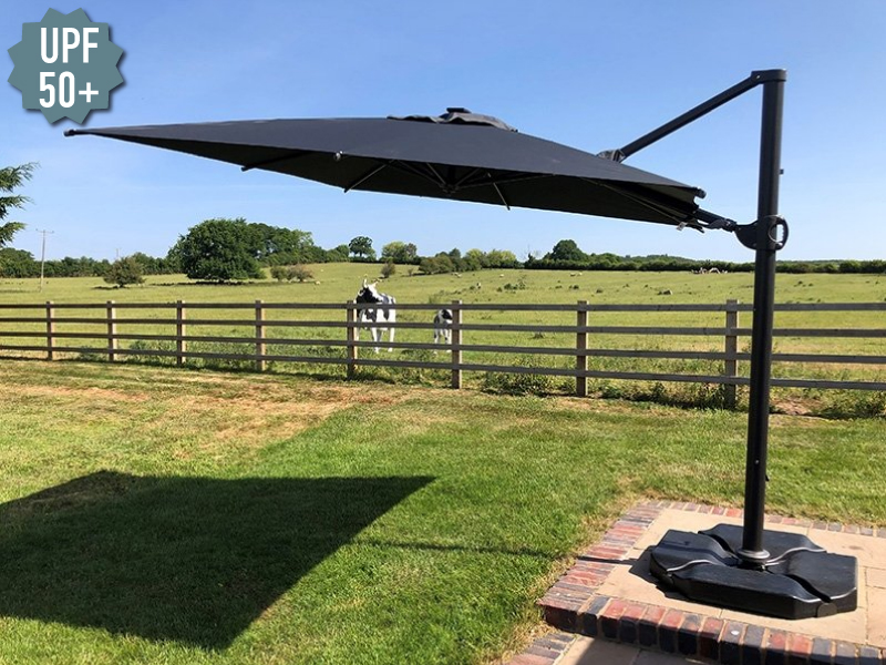 Product photograph of Calypso Led Parasol 3m Square from The Garden Furniture Centre Ltd