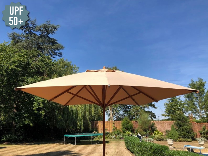 Product photograph of Bamboo 3 5m X 2 5m Rec Parasol Beige from The Garden Furniture Centre Ltd