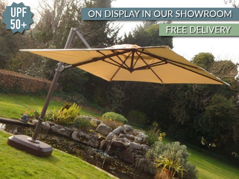 Product photograph of Cantilever Parasol - Roma 3m Square from The Garden Furniture Centre Ltd