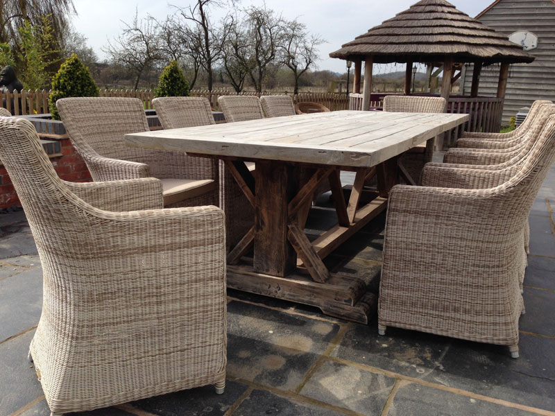 Product photograph of Valencia 10 Chair Dining Set from The Garden Furniture Centre Ltd
