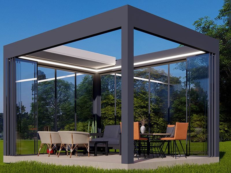 Product photograph of Apollo Bioclimatic 5m X 3 5m Retractable Roof Pergola from The Garden Furniture Centre Ltd