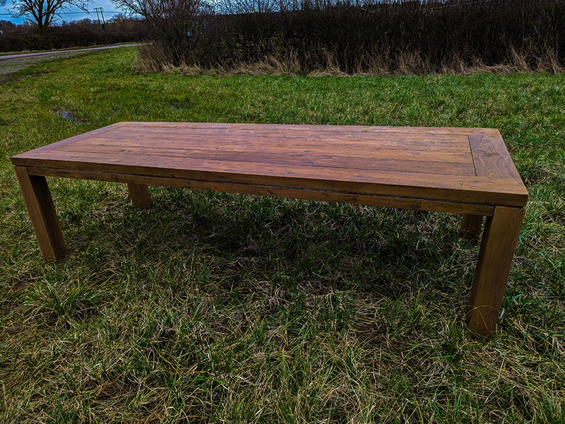 Product photograph of York 2 8m Large Teak Dining Table Znk12124 Refurbished from The Garden Furniture Centre Ltd