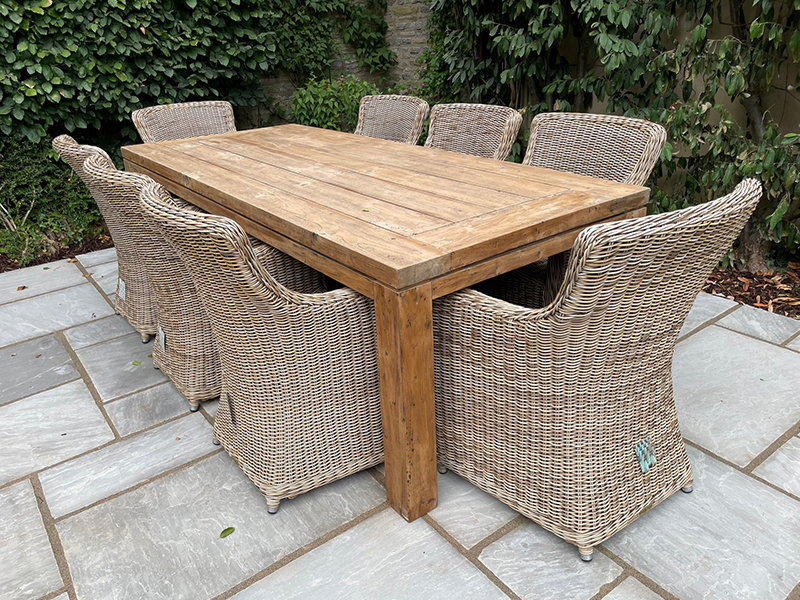 Product photograph of York 8 Chair Dining Set from The Garden Furniture Centre Ltd